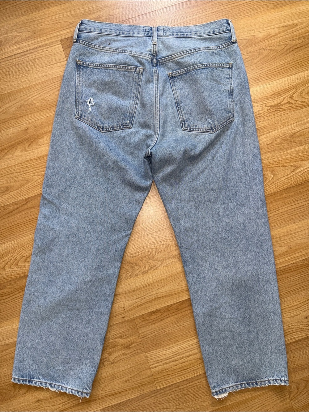 AGOLDE Light Blue Wide Cropped Straight-Leg Denim Jeans Size 29 Buttonfly - Picture 6 of 6
